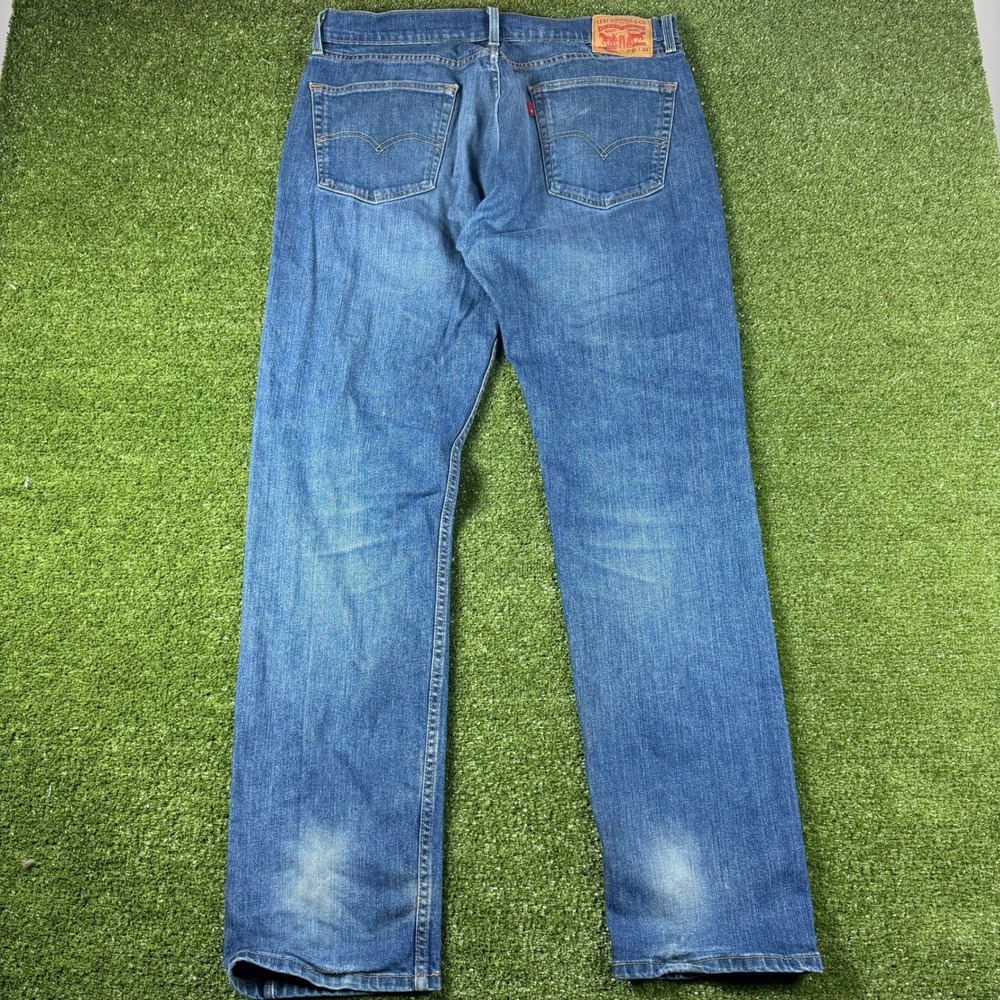 Levi's 505 Regular Fit Straight‎ Leg Blue Denim Jeans Mens W36 L34